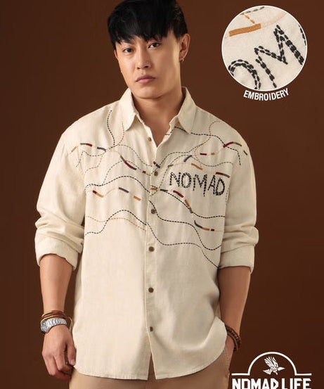 Nomad Lines Of Stitch Men Relaxed Shirts