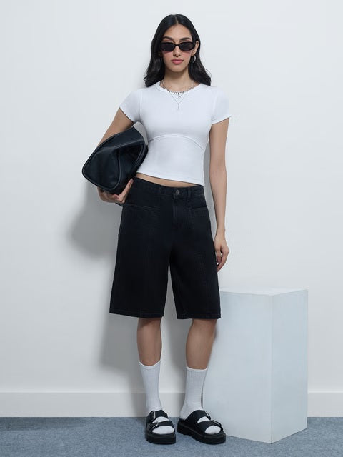 Ribbed Top Pearl Women T-Shirts