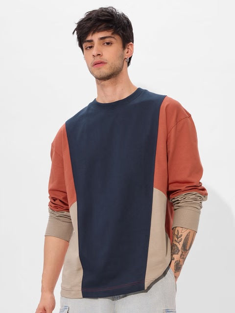 True Navy Oversized Full Sleeve T-Shirts