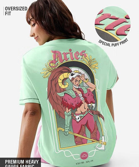 Zodiac Aries Women Oversized T-Shirts