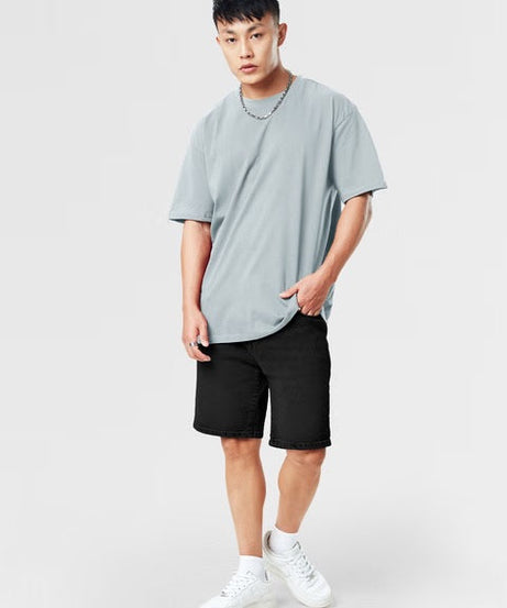 Solids Pearl Grey Oversized T-Shirts