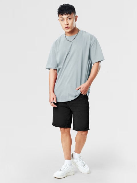 Solids Pearl Grey Oversized T-Shirts