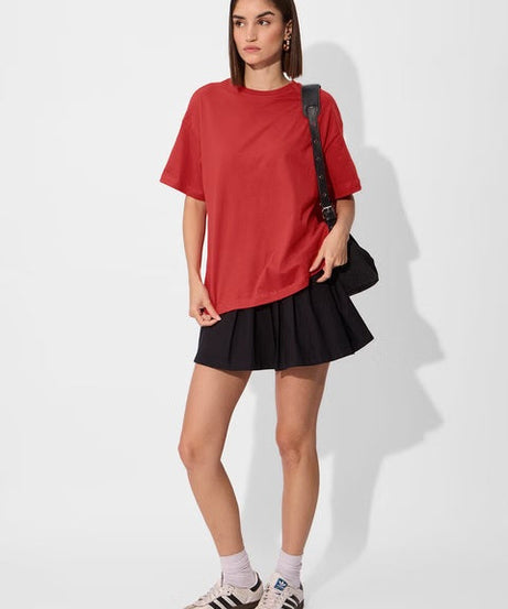 Solids Rouge Red Women Oversized T-Shirts