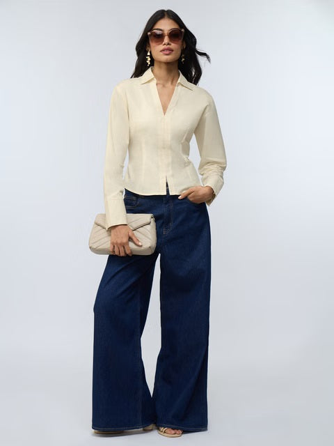 Ivory Fitted Shirt Women Fitted Shirts