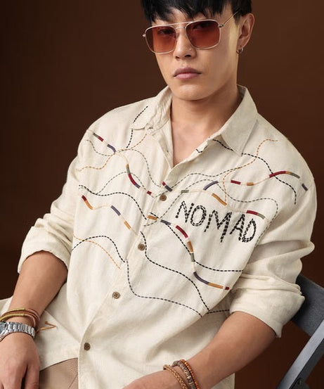 Nomad Lines Of Stitch Men Relaxed Shirts