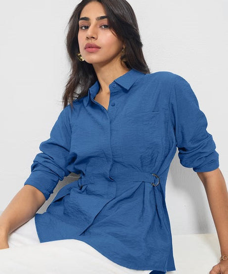 Buckle Shirt Cobalt Women Shirts