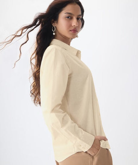 Cotton Linen Champagne Women Shirts