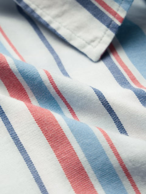 Stripes Blue, Red Men Relaxed Shirts