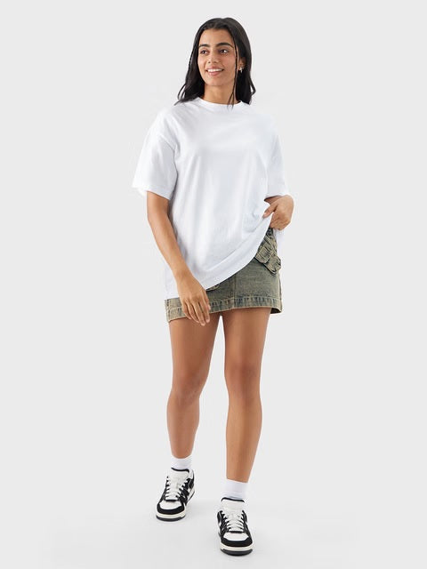 Solids Classic White Women Oversized T-Shirts