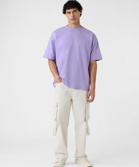 Solids Deep Lavender Oversized T-Shirts