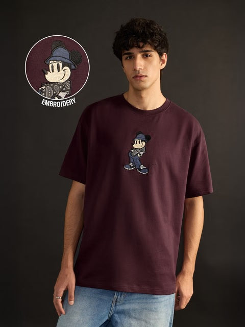 Mickey Mouse Applique Oversized T-Shirts