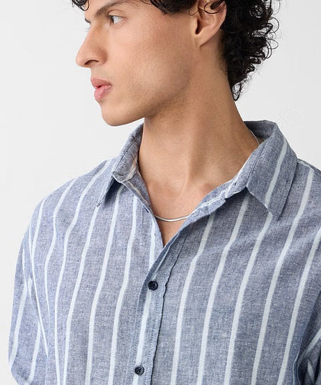 Stripes Nautical Cotton Linen Shirts