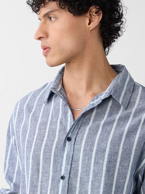 Stripes Nautical Cotton Linen Shirts