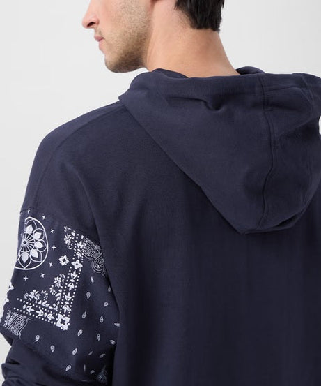 Hooded Pullover Bandana Blues Oversized Full Sleeve T-Shirts