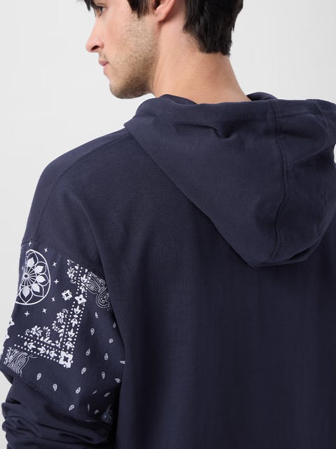 Hooded Pullover Bandana Blues Oversized Full Sleeve T-Shirts