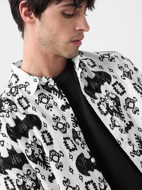 Batman Ikat Print Men Textured Shirts