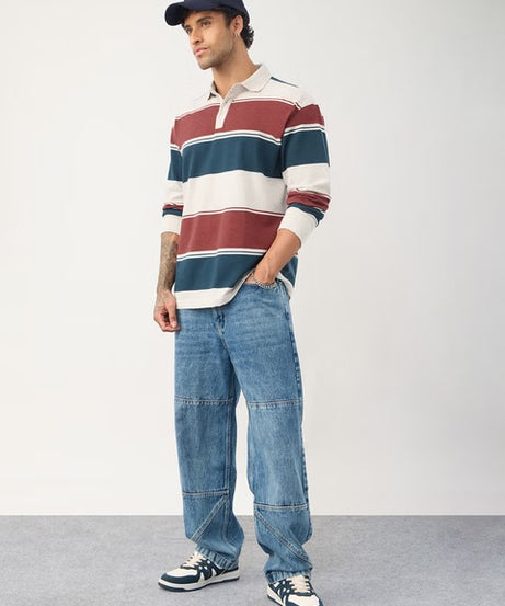 Popcorn Stripes Bricklane Men Rugby Polos