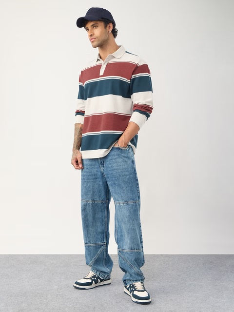 Popcorn Stripes Bricklane Men Rugby Polos