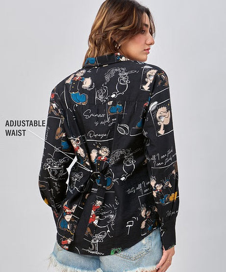 Back Tie Up Popeye Women Shirts