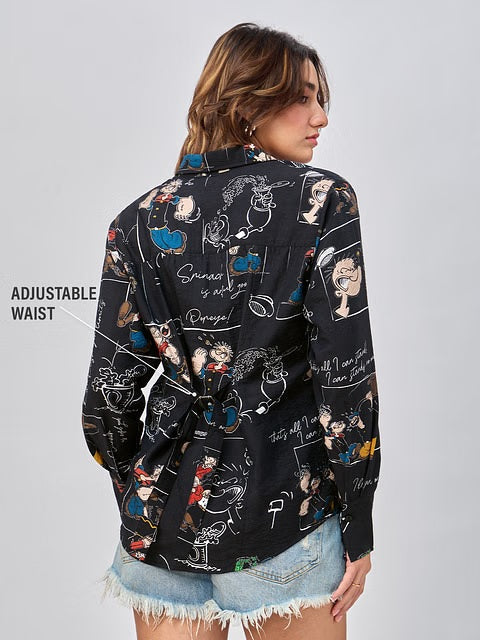 Back Tie Up Popeye Women Shirts