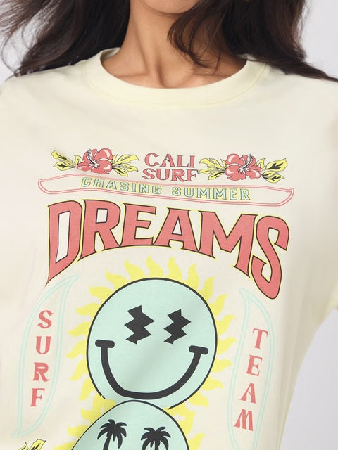 S W SMILEY Surf Dreams Women Oversized T-Shirts