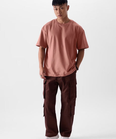 Solids Rose Taupe Oversized T-Shirts