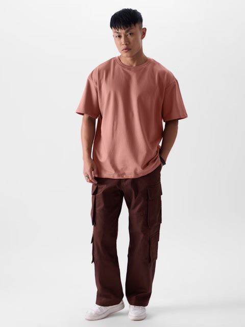 Solids Rose Taupe Oversized T-Shirts
