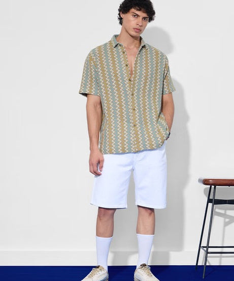 Open Knit Amber Chevron Holiday Shirts