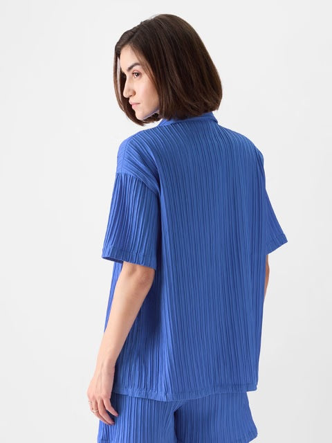 Solids Blue Jasper Women Boyfriend Shirts