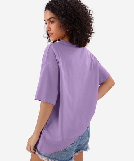 Solids Lavender Purple Women Oversized T-Shirts