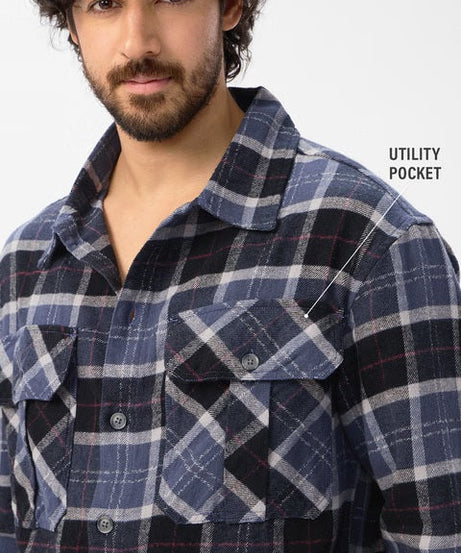 Plaid Eclipse Men Shackets