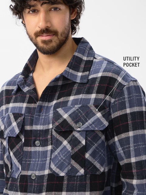 Plaid Eclipse Men Shackets