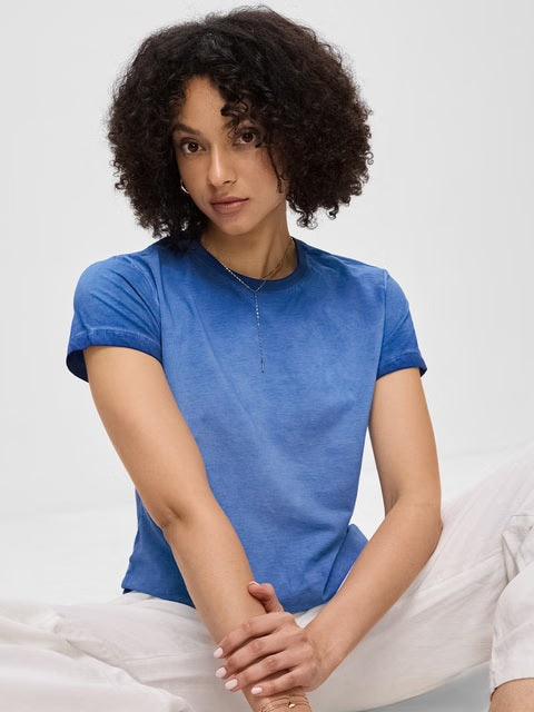 Solids Electric Blue Women T-Shirts