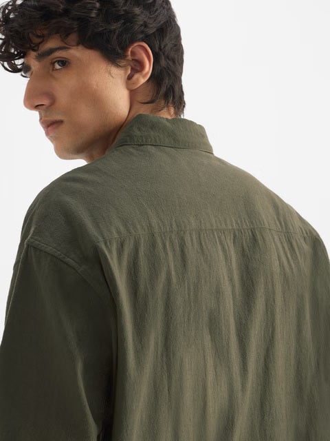 Textured Indie Olive Holiday Shirts