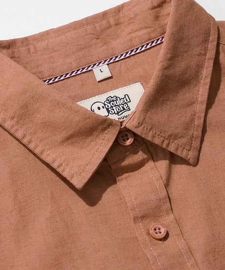 Coral Peach Cotton Linen Shirts