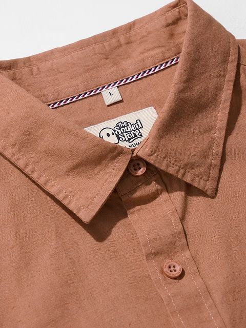 Coral Peach Cotton Linen Shirts