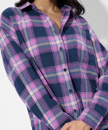 Plaid Dewberry Women Boyfriend Shirts