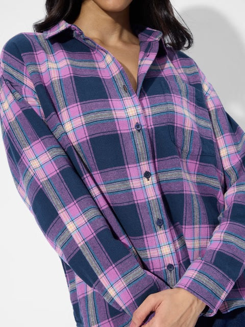 Plaid Dewberry Women Boyfriend Shirts