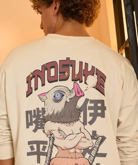 Demon Slayer Inosuke Oversized Full Sleeve T-Shirts