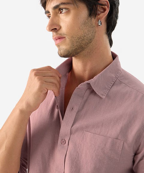 Soft Pink Cotton Linen Shirts