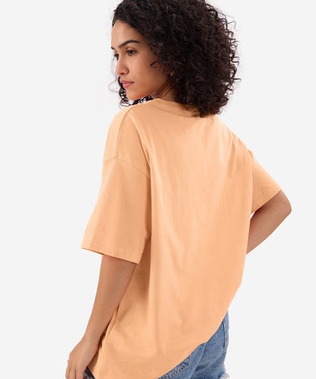 Solids Fuzzy Peach Women Oversized T-Shirts