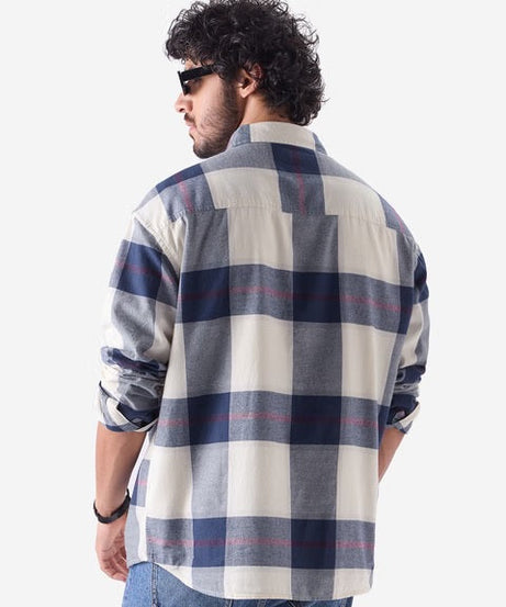 Plaid Blue Haze Men Utility Shirts