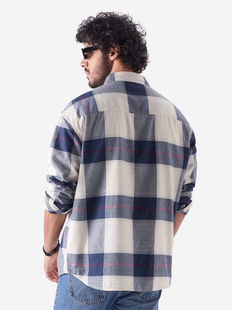 Plaid Blue Haze Men Utility Shirts