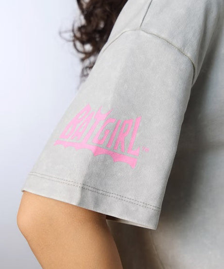 DC Batgirl Acid-Washed Women Oversized T-Shirts