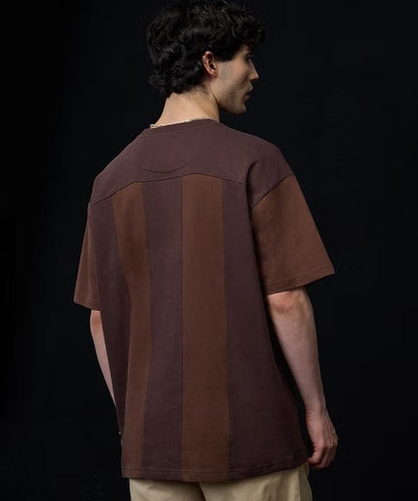 Colourblock Mocha Oversized T-Shirts