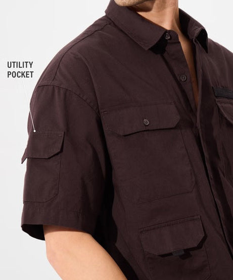 Solids Oak Brown Oversized Shirts
