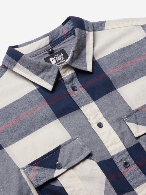 Plaid Blue Haze Men Utility Shirts