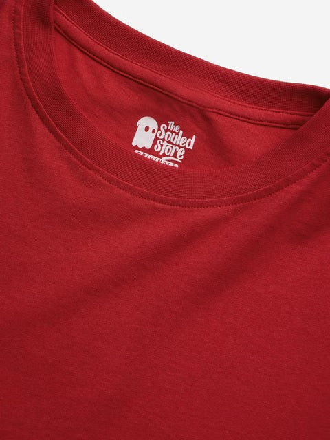 Solids Rouge Red Women Oversized T-Shirts