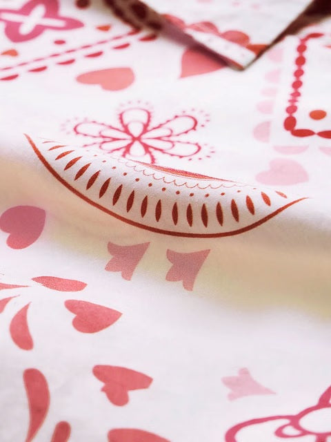 Hello Kitty Paisley Blush Women Boyfriend Shirts