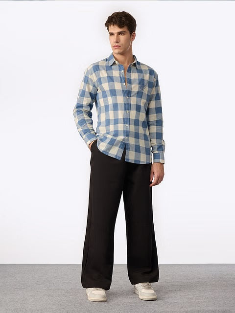 Checks Blue Sails Cotton Linen Shirts